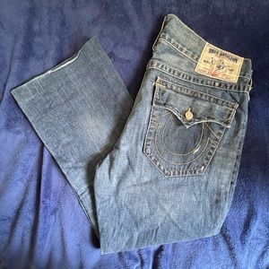 Men’s True Religion Straight Jeans Medium Wash W38 L28